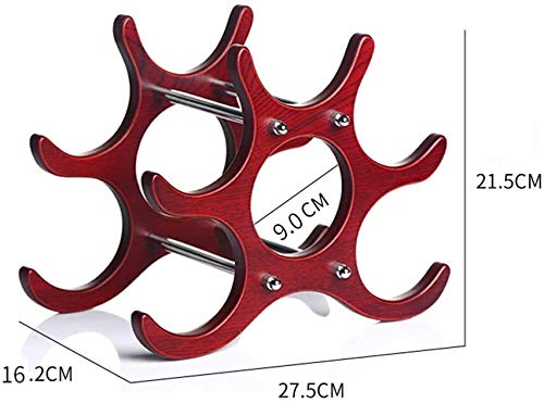 Soporte para 6 Botellas de Vino en MDF color Rojo miniatura 3
