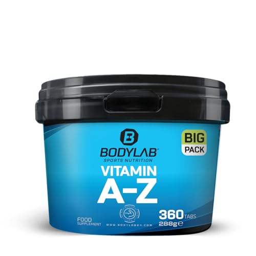 Bodylab24 BIG PACK Vitamin A-Z 360 Tabletten, alle 13 essenziellen wasser- und fettlösliche Vitamine in einem Supplement, Vitamin-Komplex für die einfache Versorgung, ideal für Sportler
