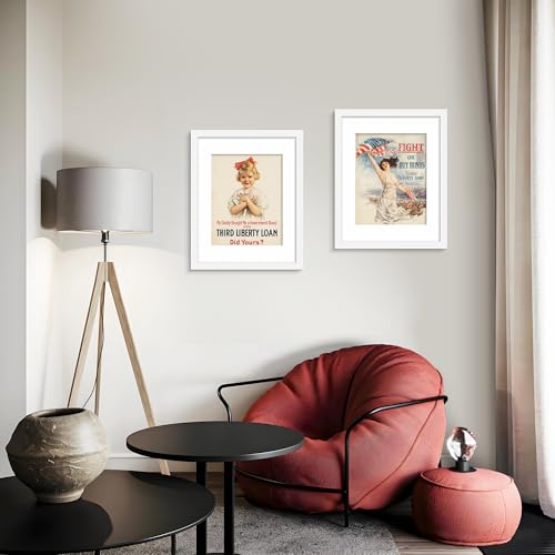 Picrit 15x19 Picture Frame 3 Pack, White Poster Frame, Display Poster 11 x 14 with Mat or 15 x 19 without Mat for Horizontal or Vertical Wall Mounting