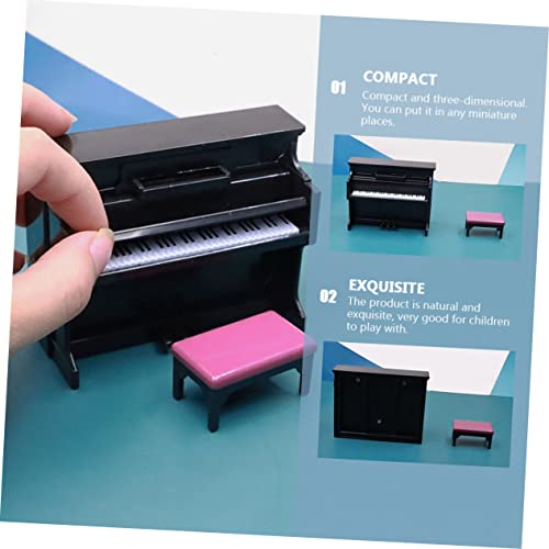 Garneck 1 Conjunto Mini Enfeite De Piano 1/12 Móveis De Casa De Bonecas Mini Piano Figura Modelo De