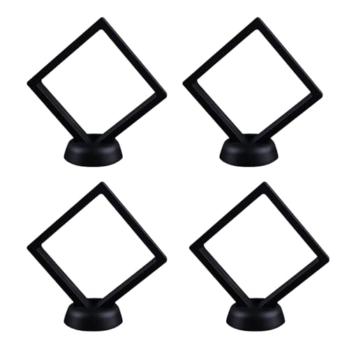 SHULLIN 4 Stück Halter Floating Frame Display Holder 3D Displayrahmen Schweberahmen Münzen Display Rahmen Objektrahmen MüNzenstäNder MüNz Box für Armband Schmuck Medaillen(7x7x2cm)