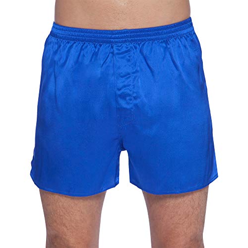 Intimo Men's Classic Silk Boxers, Royal Blue, Medium