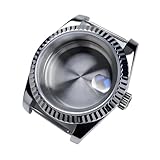 Épaisseur : 12,5 mm Lasitech Boîtier NH35 de 39 mm, Lunette DJ, Acier Inoxydable, Bracelet président, Verre Saphir, for Montre Seik Mod, Compatible avec Les Montres NH35/36(P4/8)