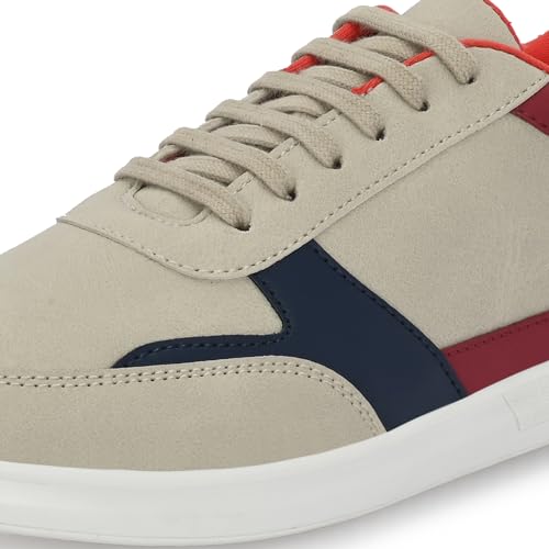 Image of Centrino Retro Sneakers for Men | Shoes for Man Stylish | Color Block Lace-Up Casual Canvas Walking Shoes | Cushioned Insole | Lightweight Comfortable Breathable | Anti-Skid | Trendy Mens Sneakers (6580)