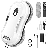 Robot Laveur de Vitre, 5600pa Robot Nettoyeur Vitre Automatique avec Eau Pulvérisée, 3 Modes de Nettoyage, Navigation Intelligente, Système de Sécurité, Moteur sans Balais, Télécommande et 10 Chiffons