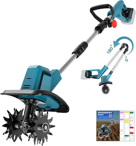 電動耕うん機 コードレス充電式耕運機 家庭用 850W強力ブラシレスモーター 4 枚刃(耕運幅25.5cm/耕深22cm)18v互換 電動 ミニ耕運機 小型 軽量 女性でも簡単操作 カルチベーター 充電式管理機 無段階変速(バッテリー式・伸縮・折りたたみ式