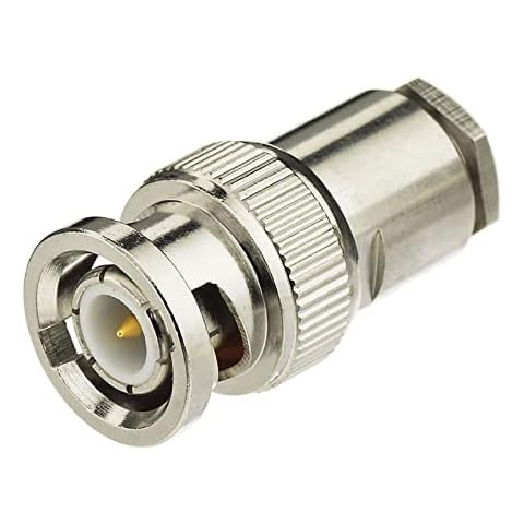 Eightwood BNC Male Plug Solder Clamp Connector 10-Pack Compatible with RG58 RG142 LMR195 Coax Cable Cover