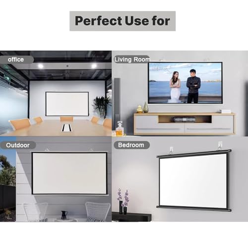 Pantalla manual enrollable 72 pulgadas 16:9 para proyector miniatura 3