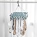 alladaga Clothes Drying Hanger with 32 Clips and Drip Foldable Hanging Rack (Light Blue)