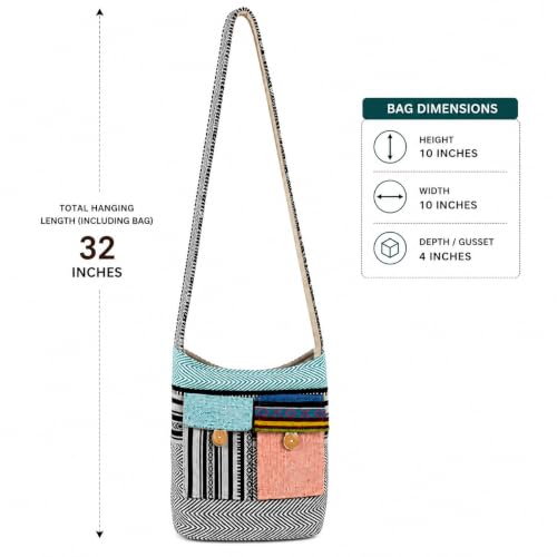 Image of SUVASANA Large Sling Shoulder Bag for Men Women Casual Comfortable Everyday Purse Travel Women's Cross-body Bags