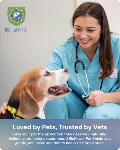 Natural Flea & Tick Repellent Collar Tag for Dogs & Cats – BioPower Pet Shield – Safe for Pets When Used as Directed – Lasts 1 Full Year - Regular Tag (2 Pack)
