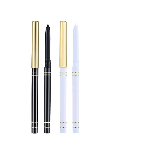 Lápiz de gel profesional suave de alto pigmento negro y blanco delineador de ojos - Herramientas de maquillaje de ojos de larga duración en la