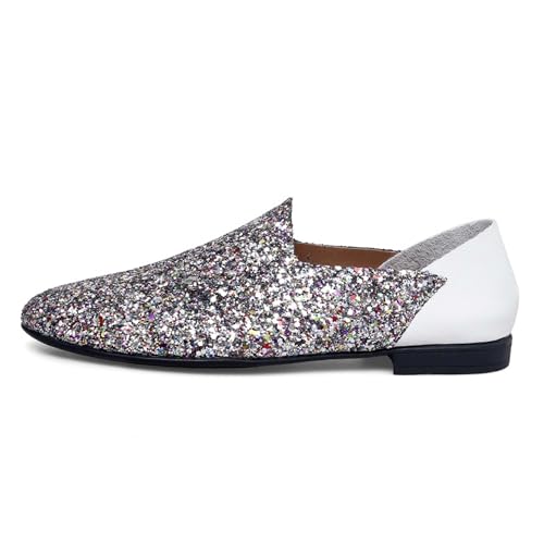 Men's Women's Loafers Glitter Formal Tuxedo Suit Uniform Shoes,Suitable for Wedding,Party,Prom,Nightclub,Fashion Pointed Toe Leather Shoes2