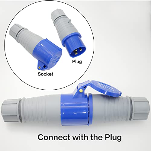Casoter 16A 240V 3-Pin Weather Proof Industrial Plug, Conform to ICE309-2 Dustproof Replacement Plug, 1 Pack - Image 5