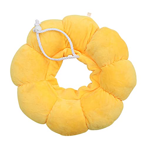 Ipetboom 舐め防止猫用首輪 通気性 耐久性のある高綿生地製 調節可能なサイズ 介護 術後用ペットリカバリーコーン