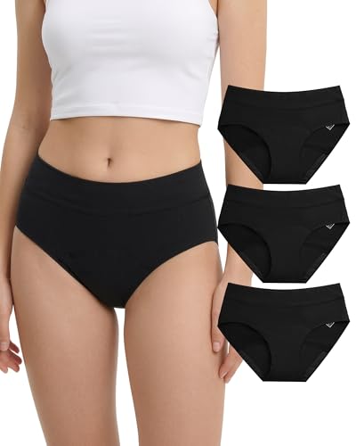#VerdientProvisionen<br>Periodenunterwäsche für Mädchen 60ML Starke Blutung 4 Facher Schutz Langstapeliger Gekämmter Baumwolle Menstruationsunterwäsche Teenager 9 16 Jahre (3er Pack)
