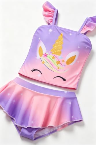 Image of Akokvlar Two Pieces Swimsuit Mermaid Bikinis Tankini Bathing Suit for Little Girls