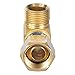 MIDLINE VALVE 73338-OM Add On Tee Fitting, Split Supply Line Outlet, 3/8 in. FIP COMP x MIP x Male Brass, 3/8 in. x 3/8