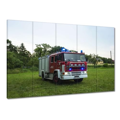 Camion de pompiers toile imprimée haut de gamme 100 x 70 cm châssis H10232M
