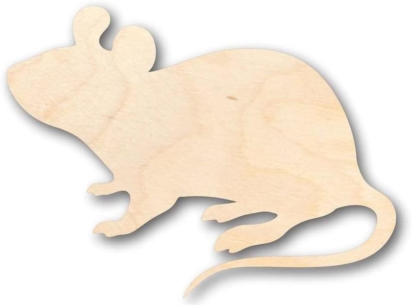 Unfinished Wood Mouse Shape Animal Wildlife Craft up to 46" DIY 20" / 1/2"