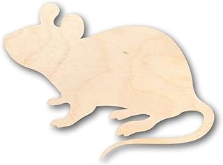 Unfinished Wood Mouse Shape Animal Wildlife Craft up to 46" DIY 10" / 3/4"