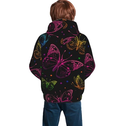 Butterfly Kid Hoodies Boys Sweatshirts Girls Pullover with Pocket4