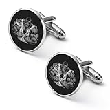 カフスボタン 2点セット 筋肉 猿 ゴリラチンパンジー カフリンクス 袖ボタン 男性用 アクセサリー 円型 シャツ飾 ファッション ビジネス シンプル 紳士 プレゼント 1.7cm/2cm