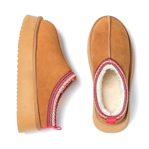 Women's Slippers Platform Mini Boots Cozy Fuzzy Women's Platform Slip-on Slippers Winter Fluffy Warm Comfy Furry Anti-Slip Shoes for Outdoor Indoor House3