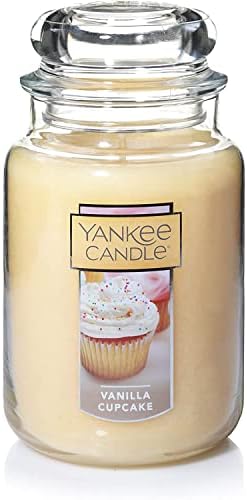 Yankee Candle Vanilla Cupcake Scented, Classic 22oz Large Jar Single Wick Candle, Over 110 Hours of Burn Time