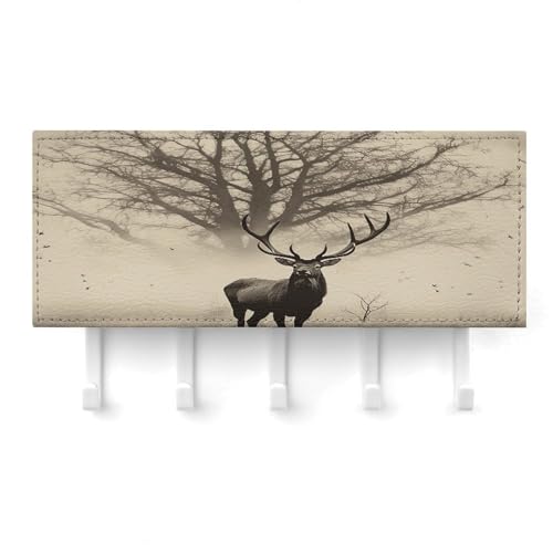 Fácil instalación para este estante de pared de granja con 5 ganchos 7