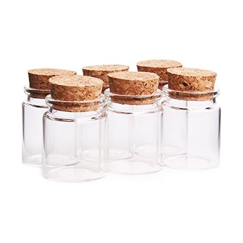 Danmu Art 6 botellas de vidrio pequeñas con tapones de corcho Cover