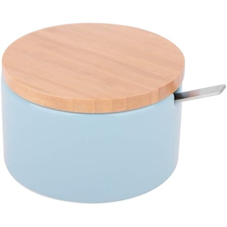 Zuccheriera In Ceramica Con Coperchio E Cucchiaio - Motivo Montagna, Bianco, Per Casa E Cucina - Foto 8