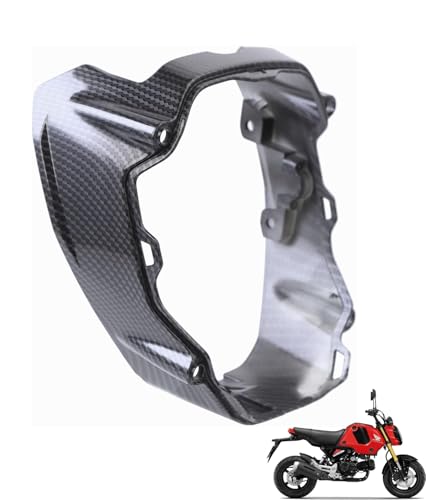 Image of Mokuo Motorcyle Fairing Parts,Front Head Cover in ABS Material Compatible with 2021-2024 Honda Grom Msx 125 SF,Carbon Fibre Color
