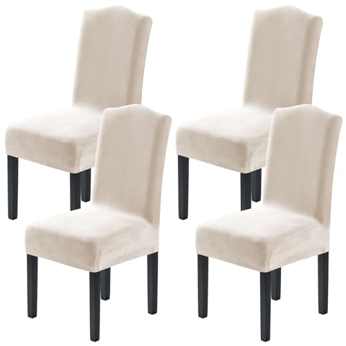 H.VERSAILTEX Dining Chair Covers Velvet Stretch Chair Covers for Dining