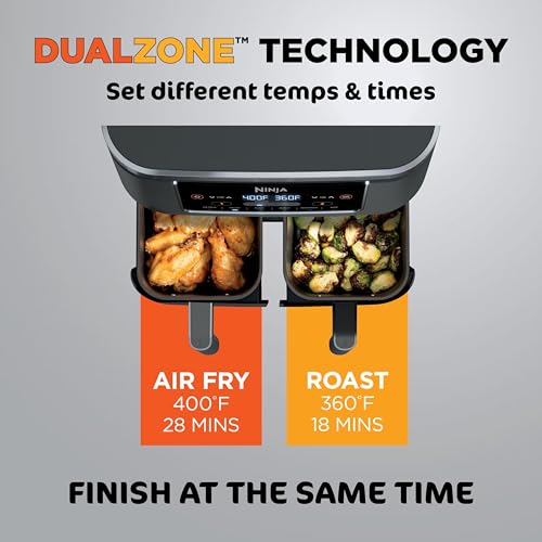 Ninja AD150 Foodi 8 Quart 6-in-1 DualZone 2-Basket Air ...