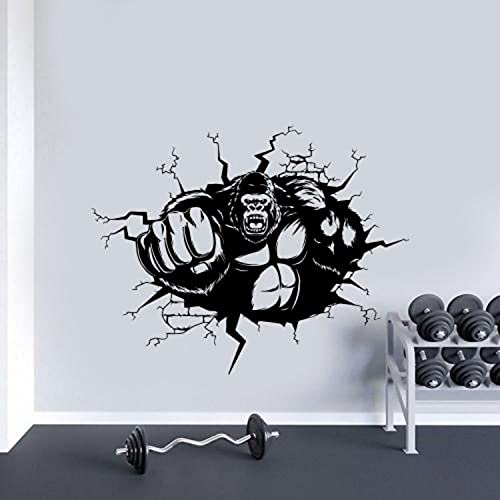 Gym Wall Decal Gorilla Fitness Vinyl Sticker Beast Mode On Gym Wall Art Beast Mode Decal Fitness Center Design Housewares Bodybuilding Sticker Home Gym Wall Decor Removable Wall Mural Workout Poster 1276 #TOP14