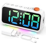 LATEC Despertador Digital, Formato 12/24 Horas y Puerto de Carga USB (Adaptador Incluido)