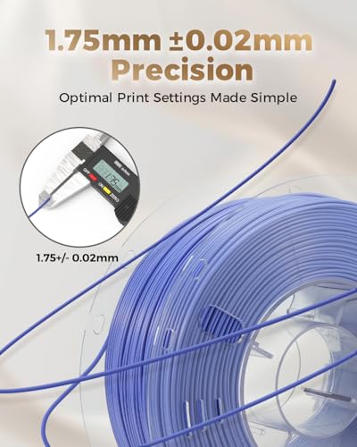 Image of VOXELAB Silk+ PLA Filament 1.75mm, Shiny Chrome-Like Finish with Enhanced Layer Adhesion, 1kg (2.2lbs) for Most FDM 3D Printers, Smooth & Flawless Printing(Violet)