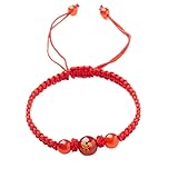 2025 Año Nuevo de Snake Red String Bracelet, Ajustable 12 Zodiac Dragón Tigre Snake Monkey Pulsera Pulsera China Animal Buena Suerte Feng Shui Roza Roza Regalos para Mujeres Hombres