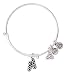 Rhodium Plated Pewter Charm Bangle Bracelet (Ghillie Irish Soft Dance Shoes)