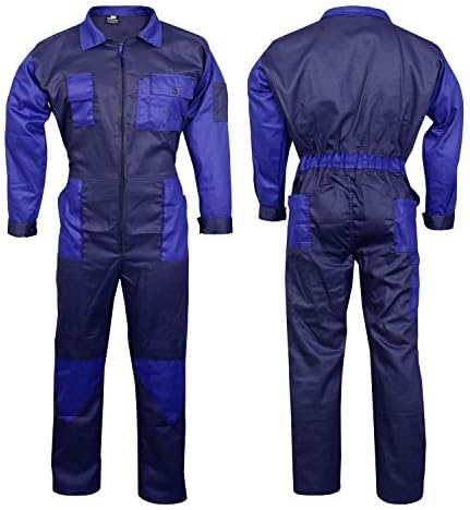 Navy Blue Men's Coveralls Boiler Suit Overalls For Warehouse Garages Workers Mechanics (XL)