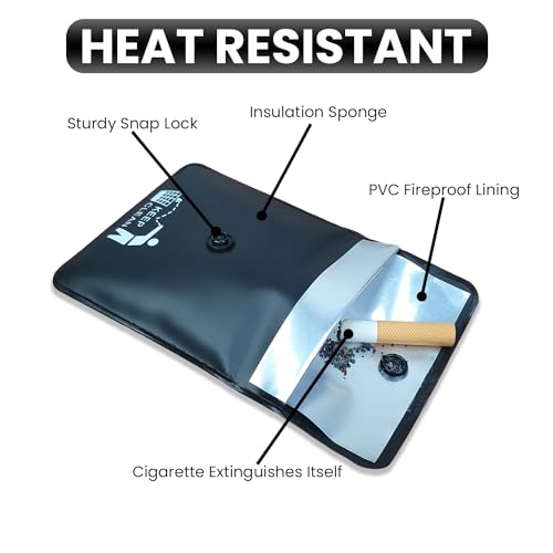 Jeuristic Ashtrays for Cigarettes Pocket Ashtray Pouch - Pack of 4 Premium Fireproof PVC Smell Proof Cool Travel Ashtrays Portable Outdoor Butt Disposal Pouch Fancy Cute Ashtray Black and White - Image 4