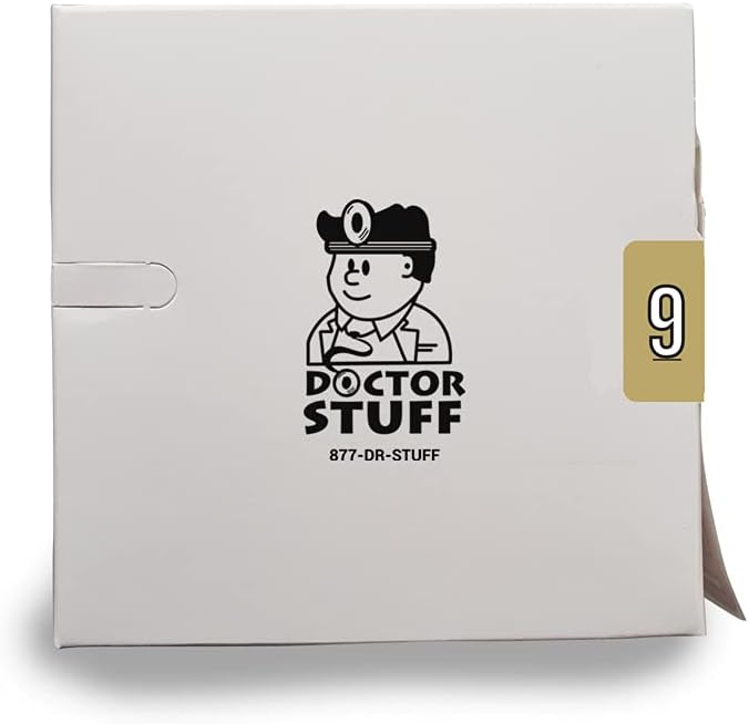 Doctor Stuff - File Folder Labels, Number 9, Barkley FNBRM Match - BKNM Series Chart Stickers, Gold, 1-1/2" x 1-1/2", #9, 500/Roll