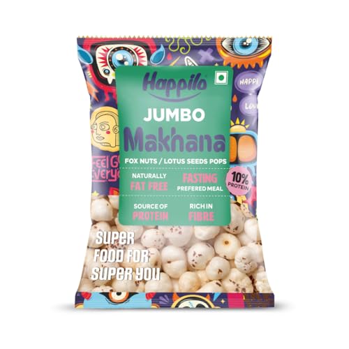 Image of Happilo Premium Jumbo Fox Nuts (Phool Makhana) 100g | Lotus Seeds, Gorgon Nuts, Puffed Kernels, Hand-Picked