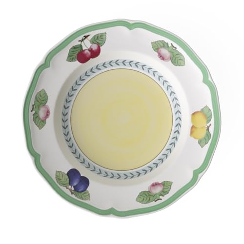 Villeroy & Boch French Garden Fleurence Soup Plate, 23 cm, Premium Porcelain, White/Multicoloured