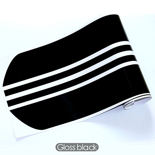 Hood Decal Bonnet Racing Stripes Engine Cover Vinyl Stickers For Bmw Mini Cooper Countryman R60 2010-2016 (Gloss Black) #TOP1