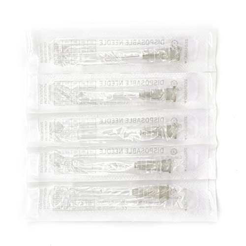 Image of 100pcs 27 Gauge 1.5 inch Needles Luer Lock for Scientific Lab | Refilling Inks, Individually Wrapped