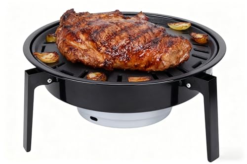 Gamire 七輪 バーベキュー コンロ 炭火焼きコンロ bbq コンロ 卓上コンロ 鉄製 折りたたみ可能な脚 厚い手 軽量 耐久性 収納に便利 ポータブル コンパクト 掃除が簡単 焼肉 お茶を淹れる キャンプ 業務用 家庭用 屋内 屋外 (ストーブ+焼き