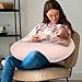 Baby Nursing Pillow Cover, Removeable Breastfeeding Pillow Slipcover, Muslin Nursing Pillow Case for Newborn Boys Girls, Soft Fabric Fits Snug On Infant, Washable & Breathable, Pink (Cover Only)