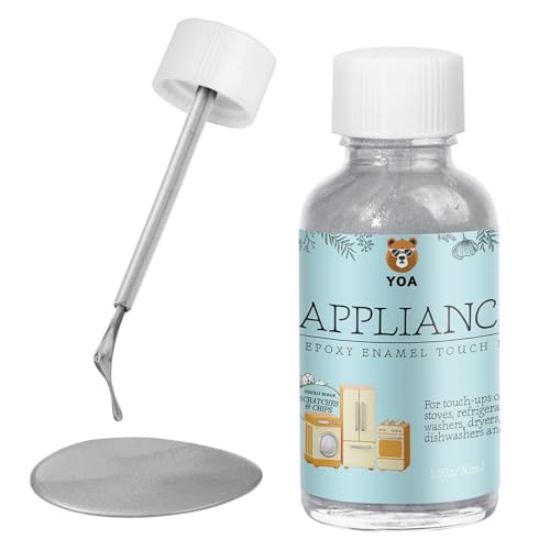 YOA Silver Multi-Purpose Touch Up Paint, stainless steel touch up paint, Suitable for Household Appliances Such as Refrigerator, Dryers, Microwaves, Etc, And Can Also Be Used For Wall, Wood, And Floor